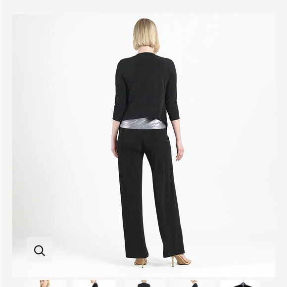 Clara Sunwoo Modern Tie Front Cardigan Black Size XL - Picture 12 of 14